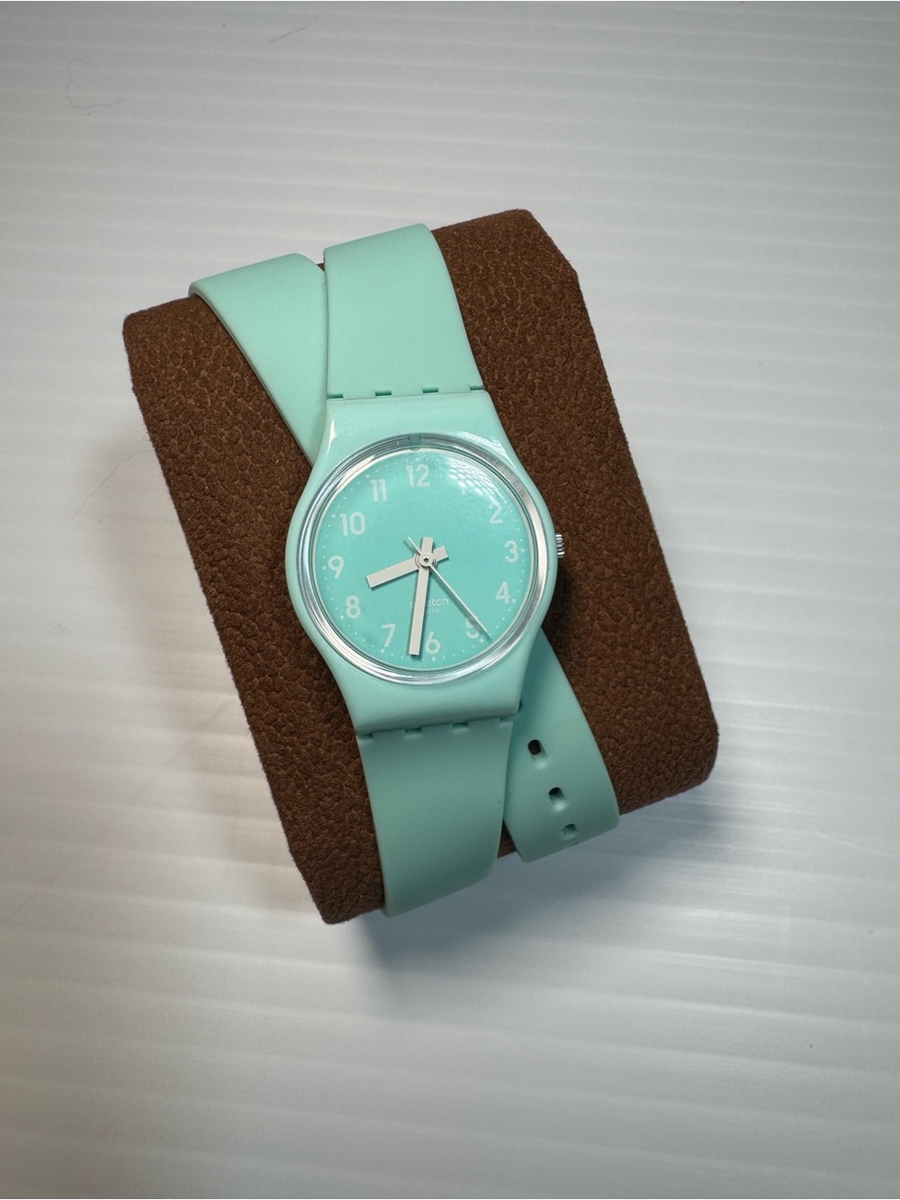 Swatch Aqua Mint Silicone Strap Watch